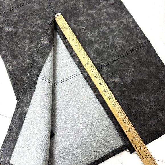 ASOS DESIGN Faux Leather Utility Midi Skirt Washed Black Size 6 - Picture 8 of 14